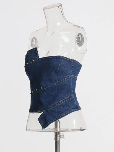 Strapless Denim Vest