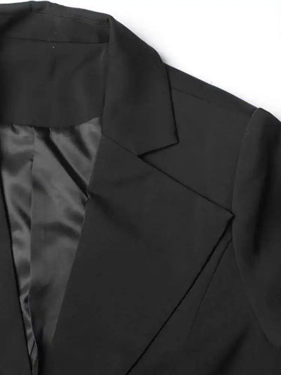 Spliced Denim Button-Fly Blazer