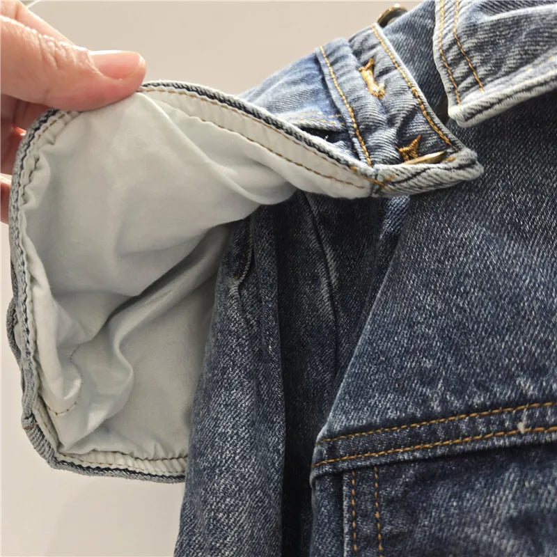 Layered Shoulder Denim Jacket