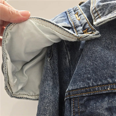 Layered Shoulder Denim Jacket