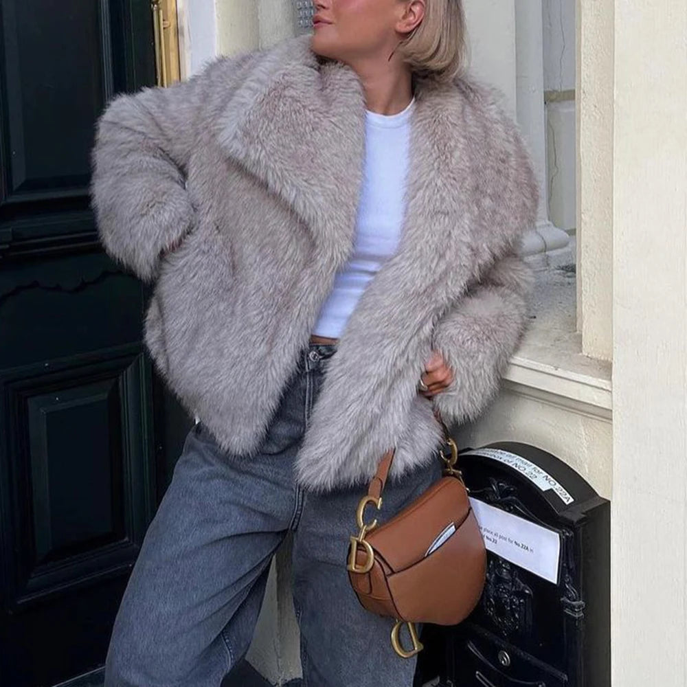 Athena Faux Fur Single Breasted Jacket
