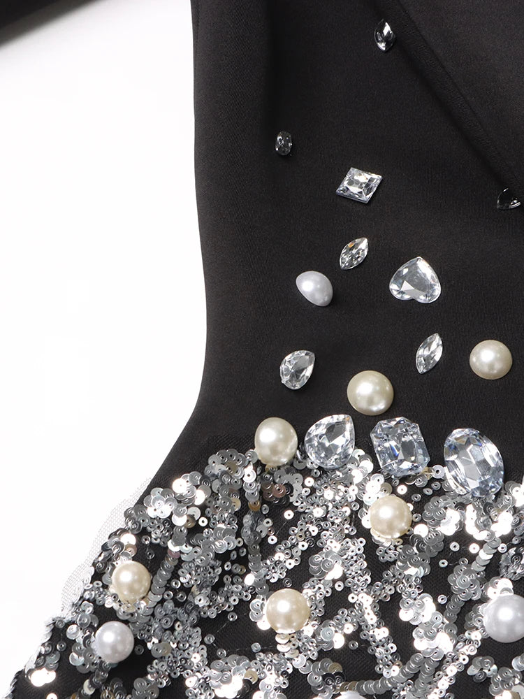 Midnight Crystal Embellished Blazer