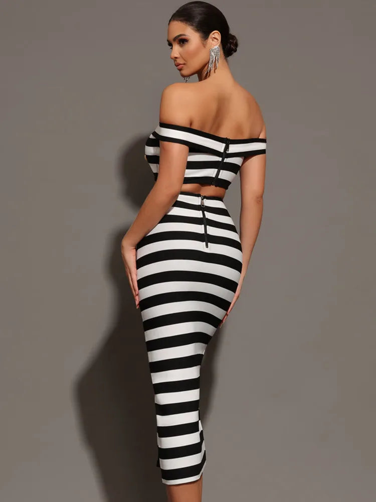 Striped Elegance Two-Piece Set