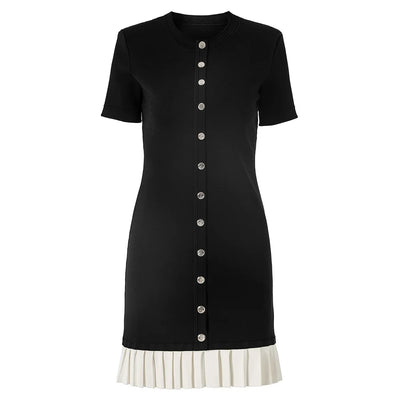 Chic Harmony Button Dress