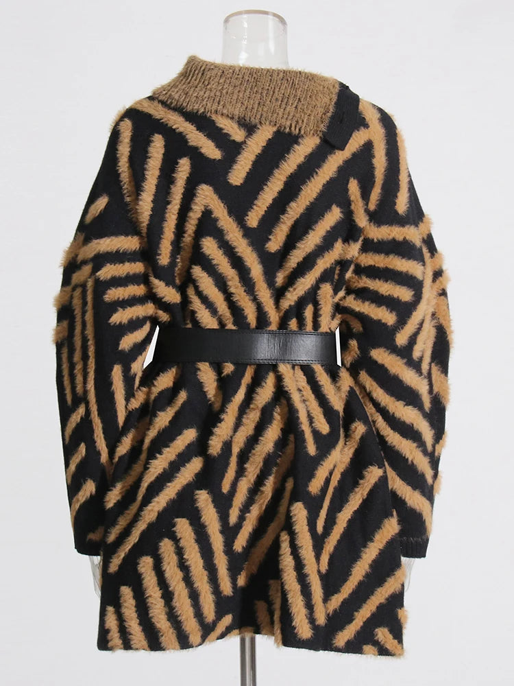 Oversize Two Tone Turtleneck