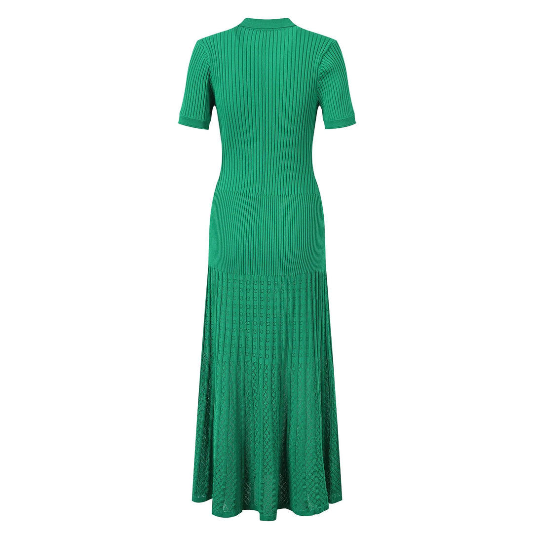 Silva French Style Knitted Short Sleeve Maxi Dress