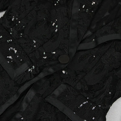 Midnight Temptation Sequin Lace Set