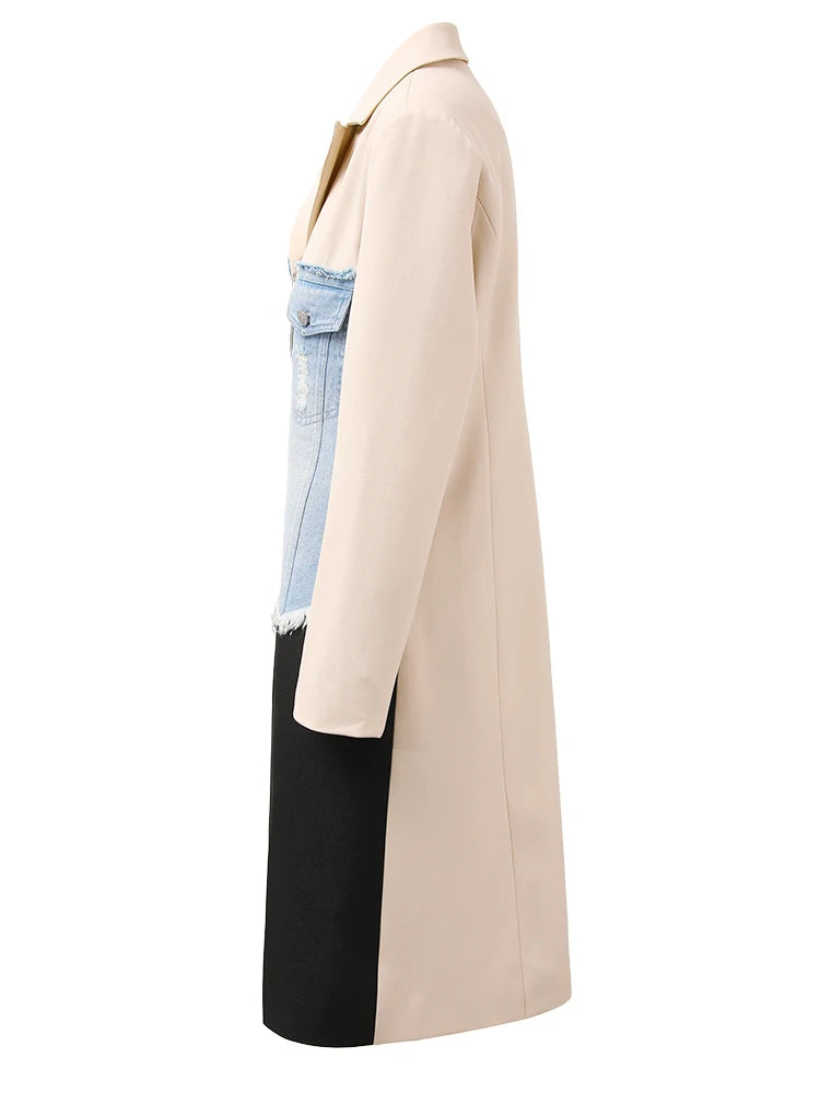 Alexa Denim Color-block Blazer