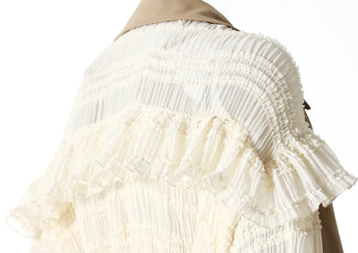 Ruffle Elegance Belted Trench Dress