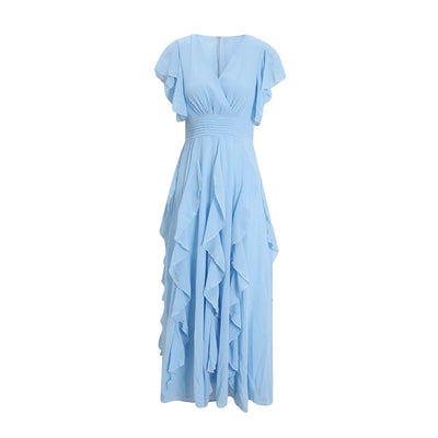 Emerald Flutter Sleeve Maxi Dress.
