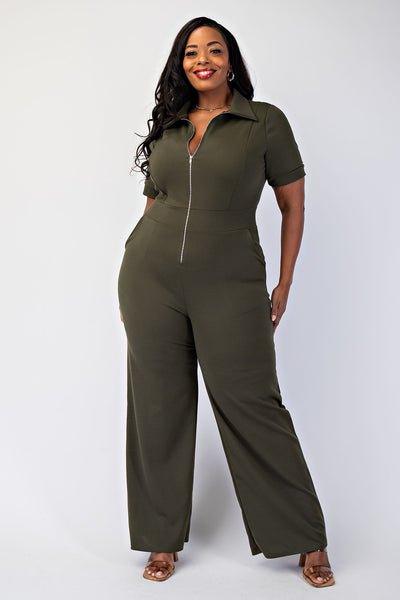 Cynthia Scuba Front Zipper Jumpsuit
