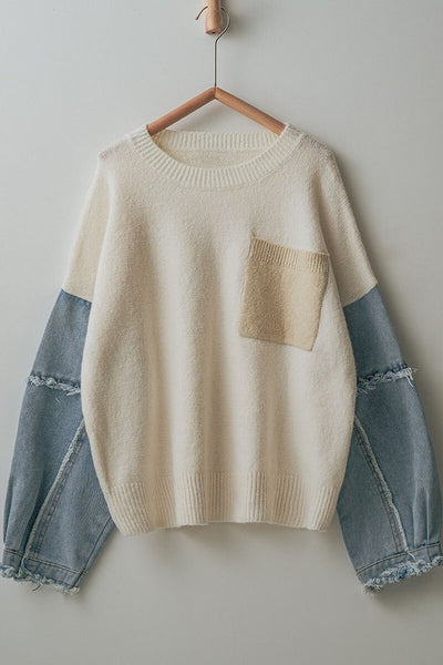 Moxy Denim Sleeve Sweater