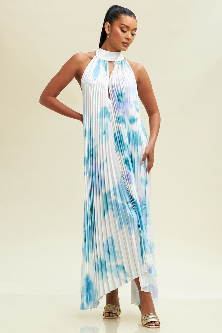 Alaya Halter Pleated Maxi Dress