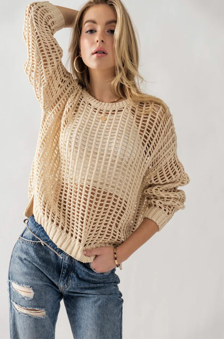 TIFFANY HOLLOW OUT CROCHET TOP
