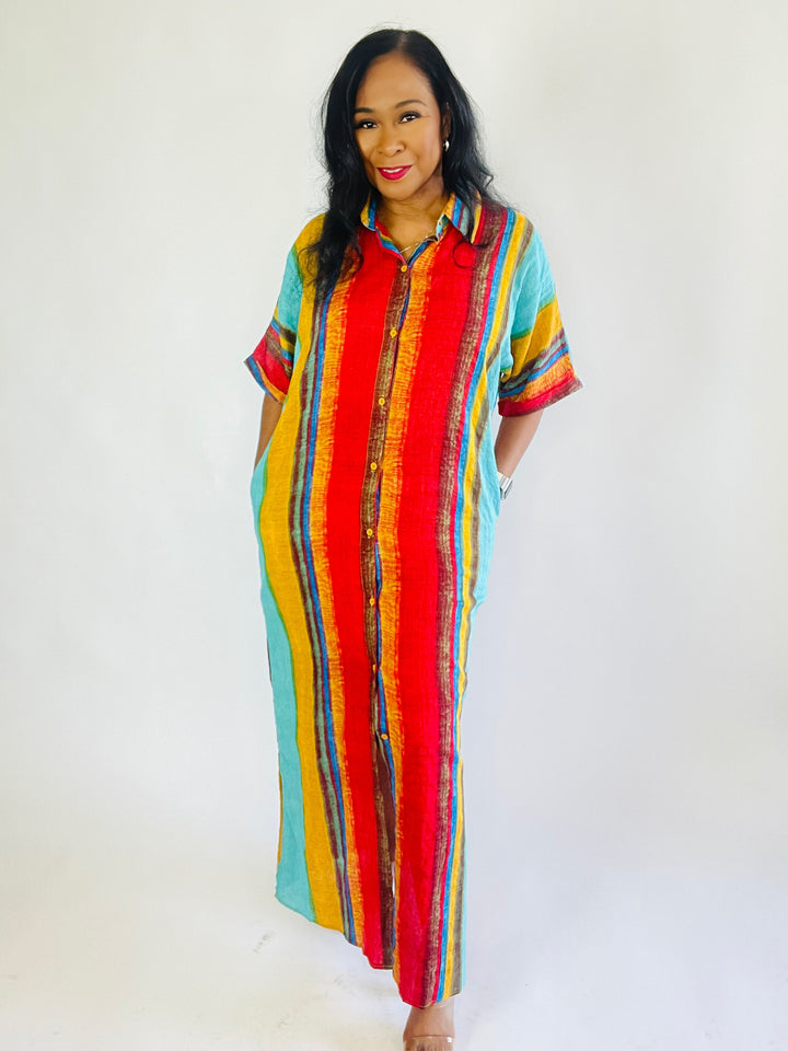Abena Button Down Maxi Dress