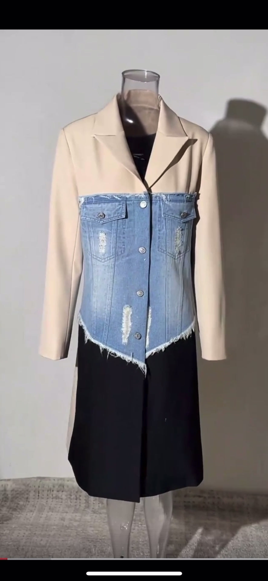 Alexa Denim Color-block Blazer