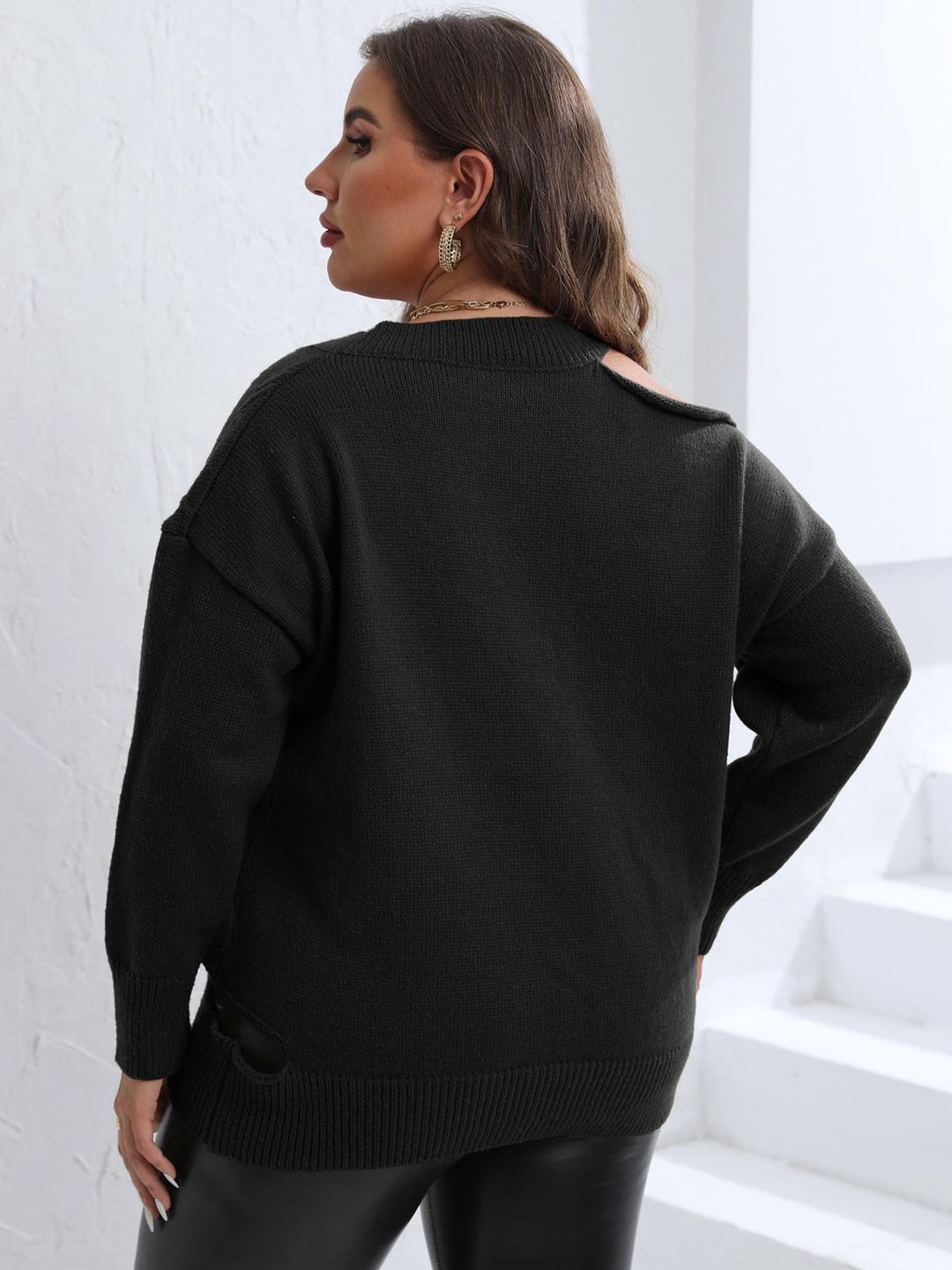 Gracie Cutout V-Neck Sweater - Plus
