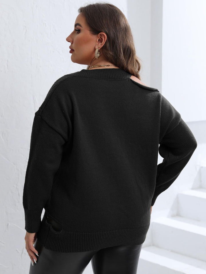 Gracie Cutout V-Neck Sweater - Plus