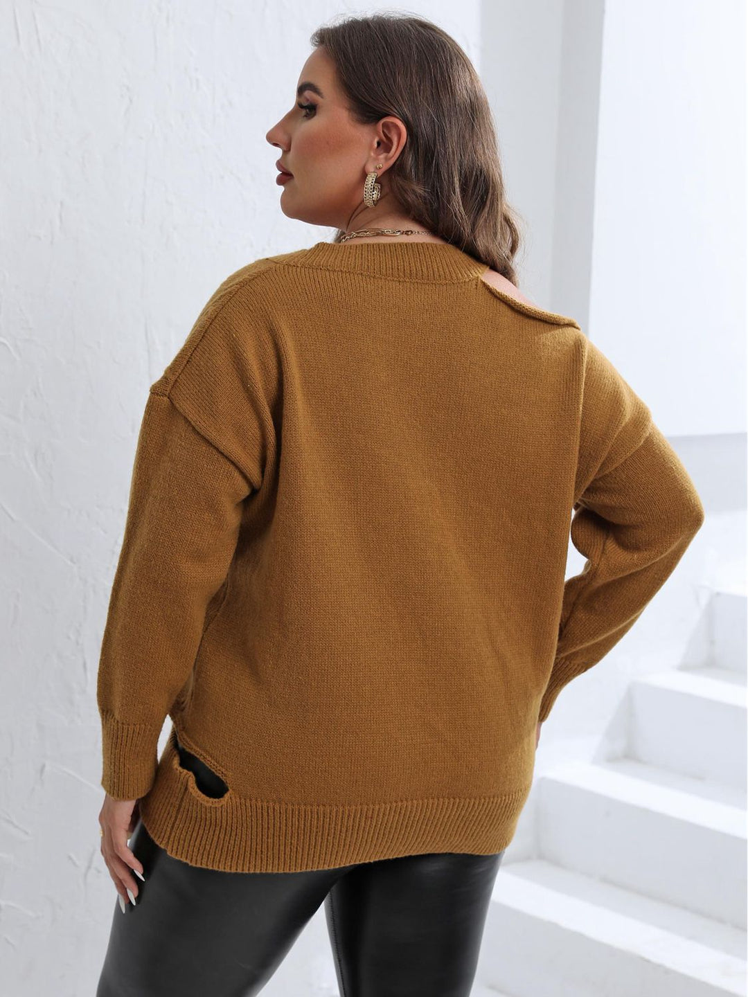 Gracie Cutout V-Neck Sweater - Plus
