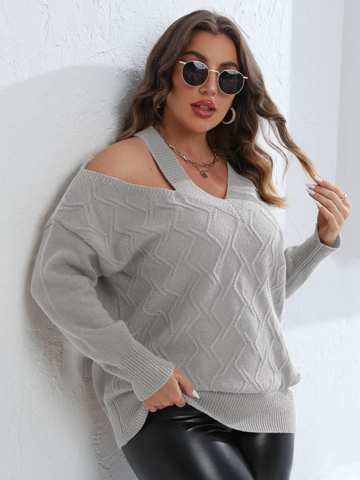 Gracie Cutout V-Neck Sweater - Plus