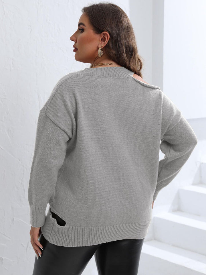 Gracie Cutout V-Neck Sweater - Plus