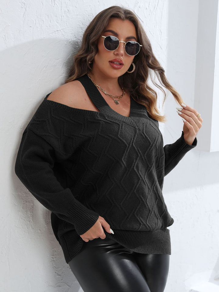 Gracie Cutout V-Neck Sweater - Plus