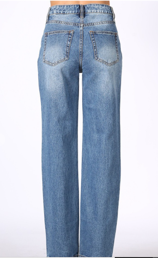 Foxy Straight Leg Distressed Jeans - Moody Fitzs Boutique