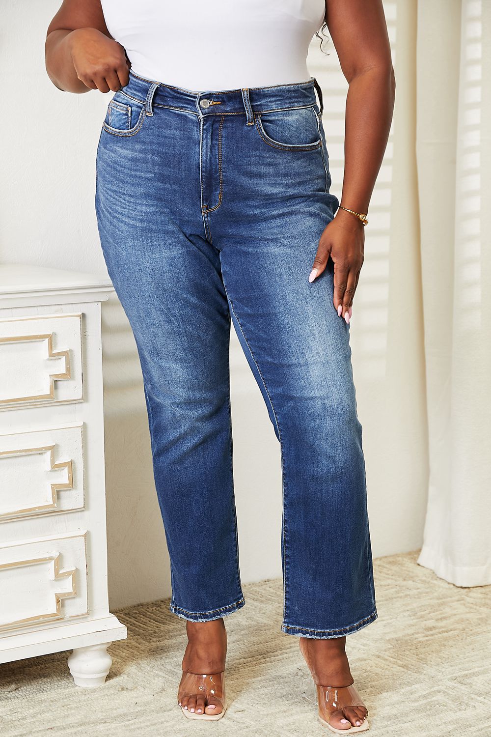 Rudy Judy Blue High Waist Thermal Straight Jeans