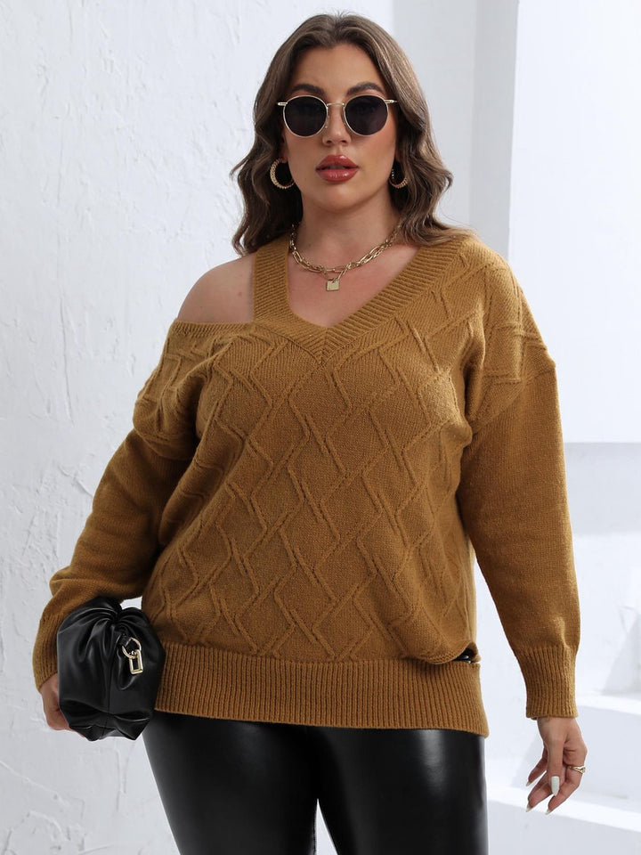 Gracie Cutout V-Neck Sweater - Plus