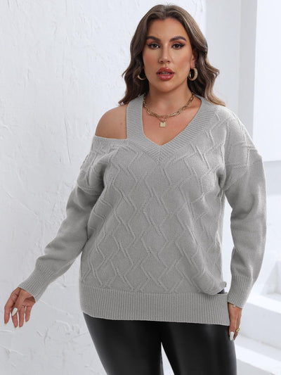 Gracie Cutout V-Neck Sweater - Plus