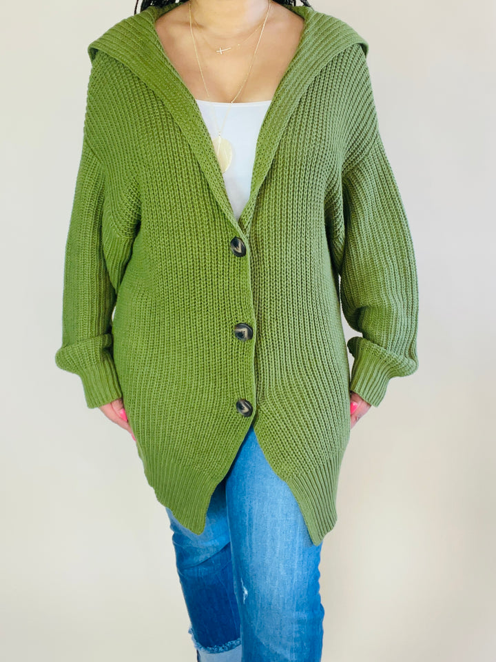 Pretty In Green Oversized Button Up Cardigan - Moody Fitzs Boutique