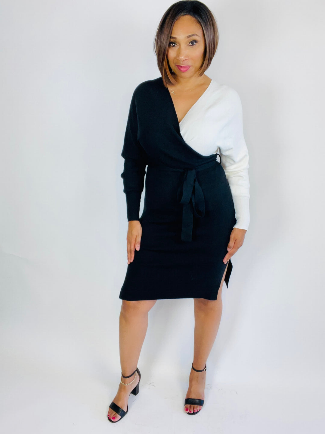 Isla Color Block Sweater Dress - Moody Fitzs Boutique
