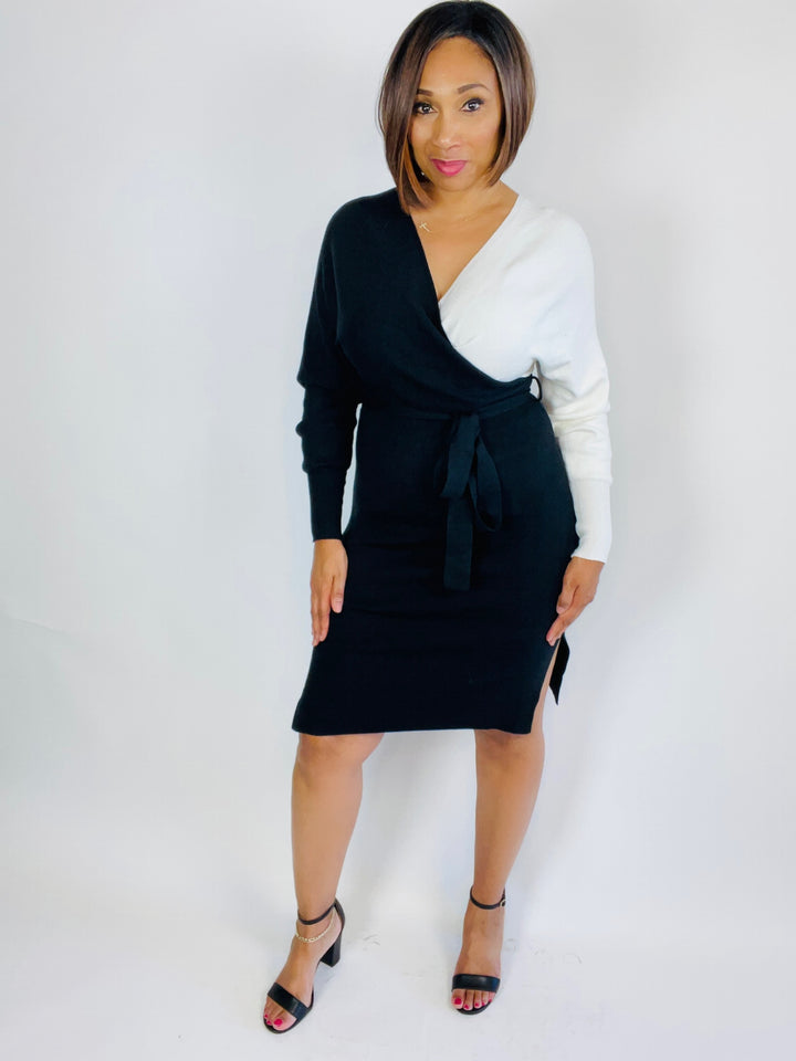 Isla Color Block Sweater Dress - Moody Fitzs Boutique