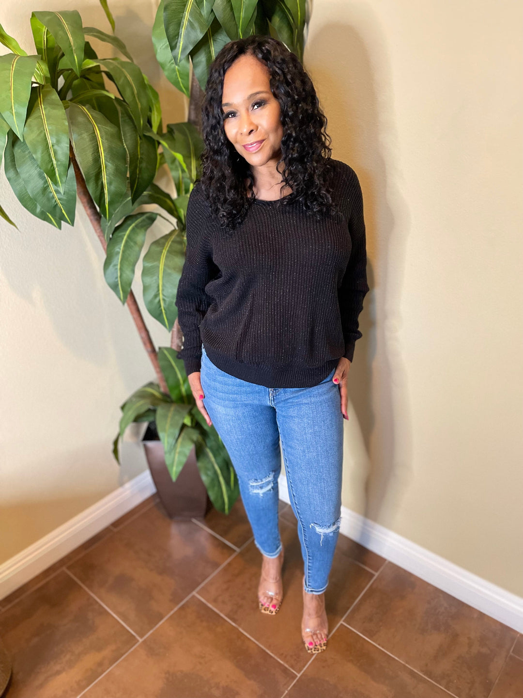 Sexy Metallic Criss cross Backless Sweater - Moody Fitzs Boutique