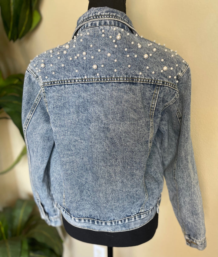 Denim Pearls Jacket - Moody Fitzs Boutique