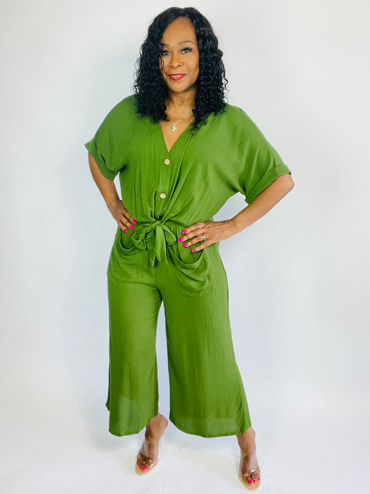 Lola Jumpsuit - Green - Moody Fitzs Boutique