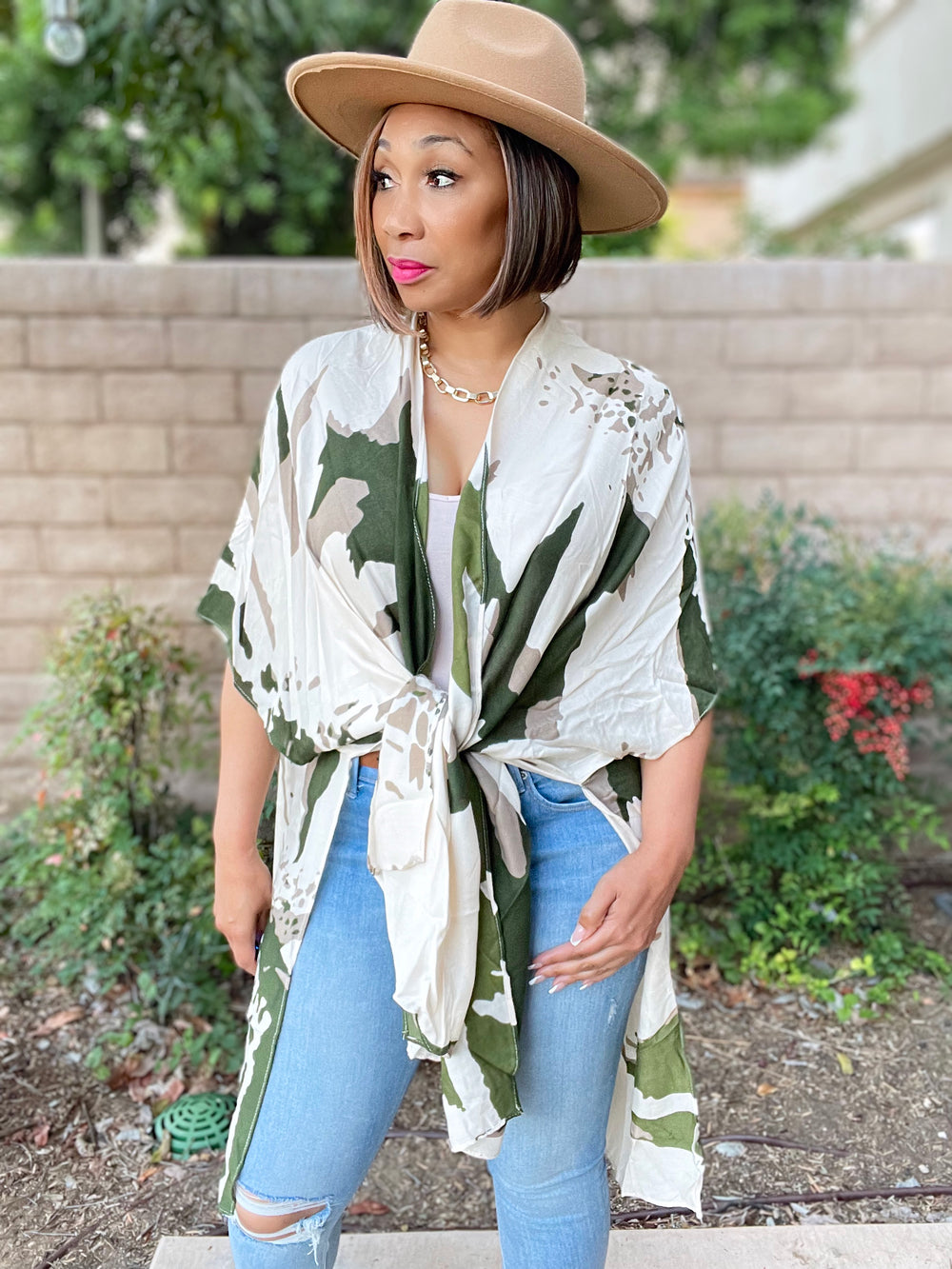 Camo Print Kimono - Moody Fitzs Boutique