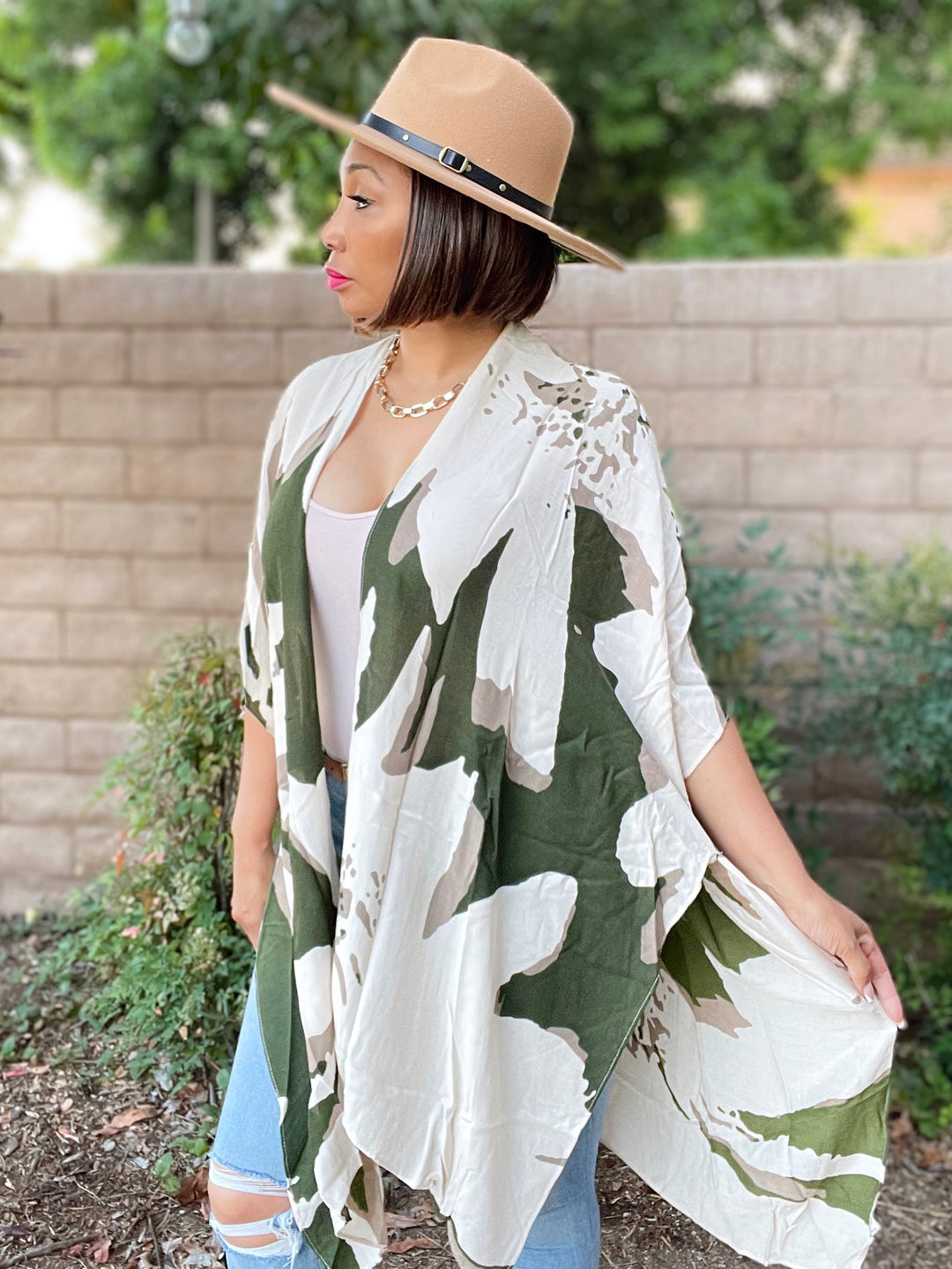 Camo Print Kimono - Moody Fitzs Boutique