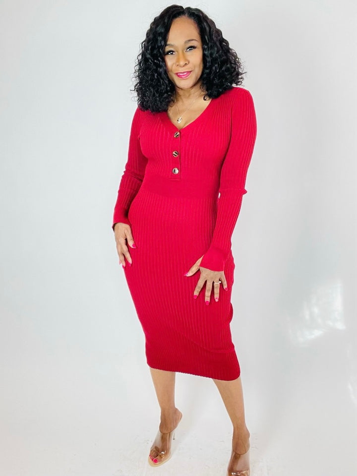 Tamara Rib Sweater Dress - Moody Fitzs Boutique