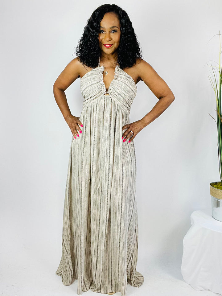 Zaria Halter Backless Maxi Dress - Moody Fitzs Boutique