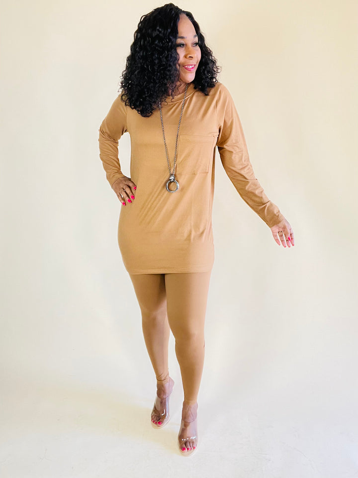 Premium Microfiber Legging Set - Deep Camel - Moody Fitzs Boutique
