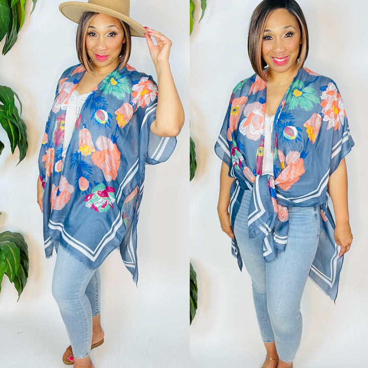 Floral Print Kimono - Moody Fitzs Boutique