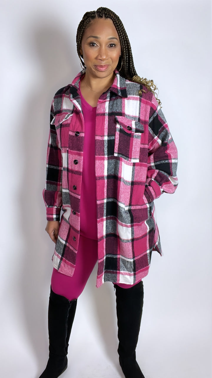 Pretty in Fuchsia Shacket - Moody Fitzs Boutique