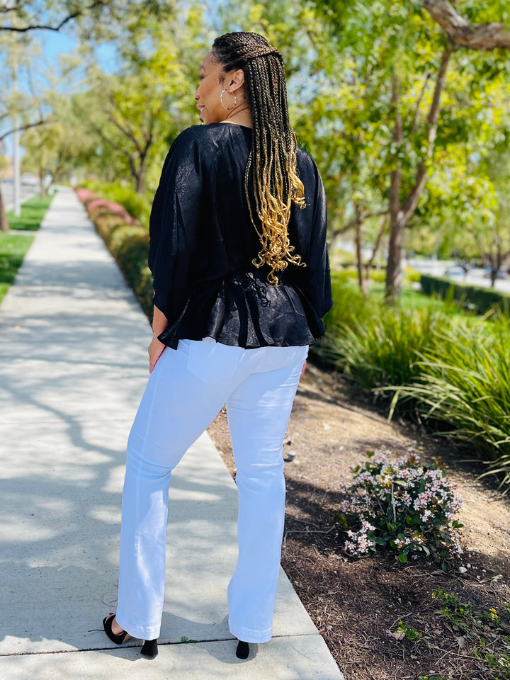 Black Dolman Satin Top