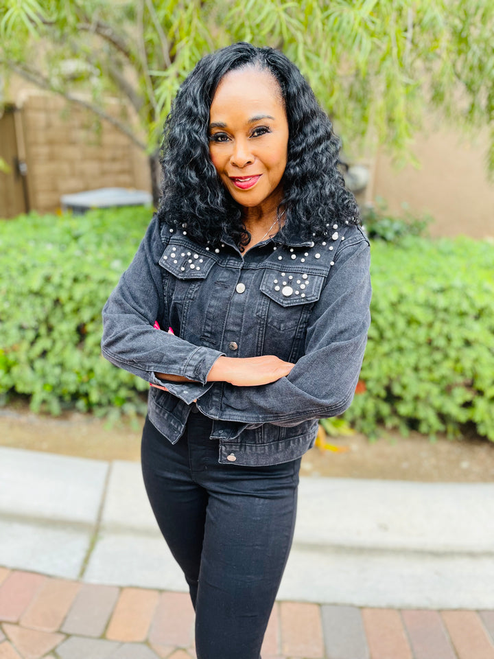 Denim Pearls Jacket - Moody Fitzs Boutique