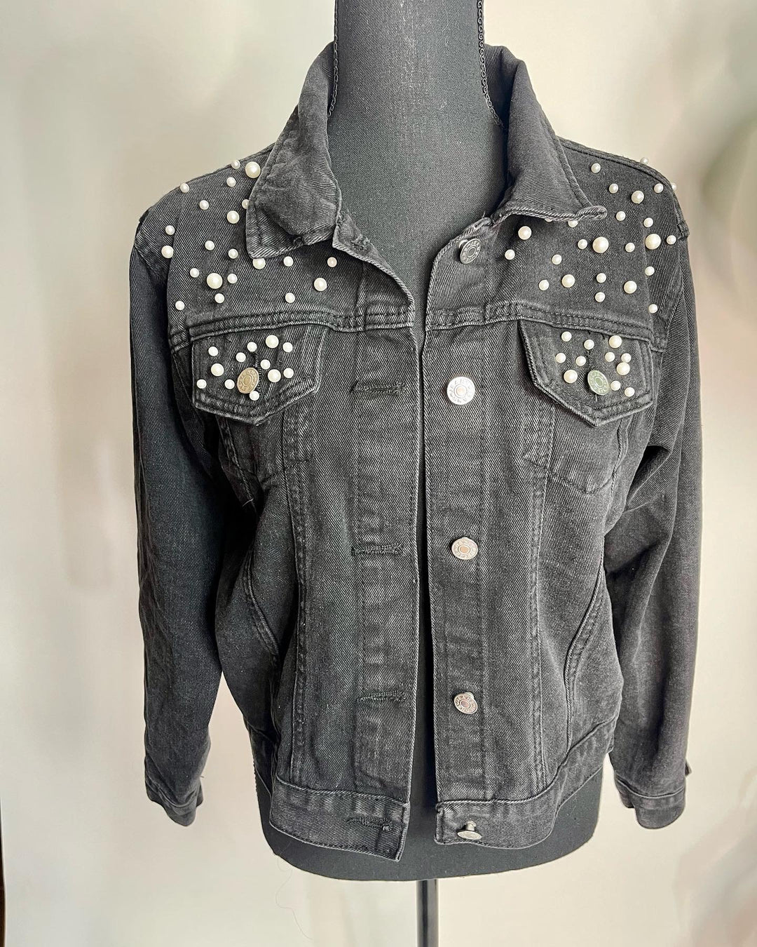 Denim Pearls Jacket - Moody Fitzs Boutique