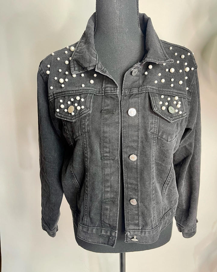 Denim Pearls Jacket - Moody Fitzs Boutique