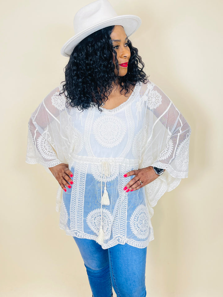 Tassels Pancho - Moody Fitzs Boutique