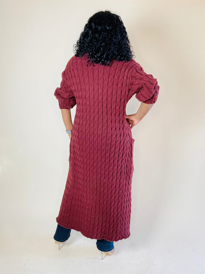 Taylor Long Chunky Oversized Cable Knit Cardigan - Moody Fitzs Boutique