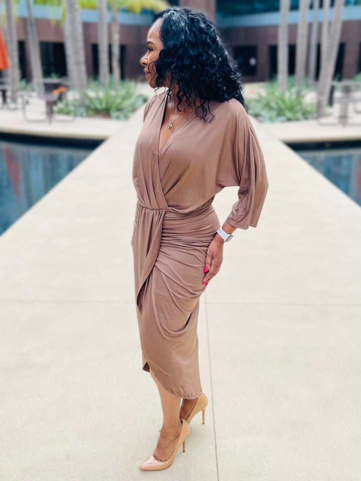 Venetian Ruched Bodycon Dress - Moody Fitzs Boutique